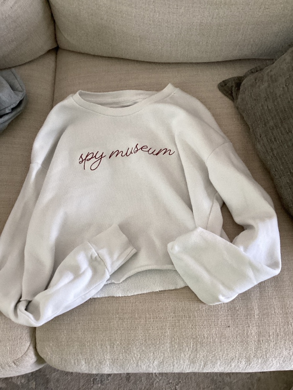 White cropped sweatshirt